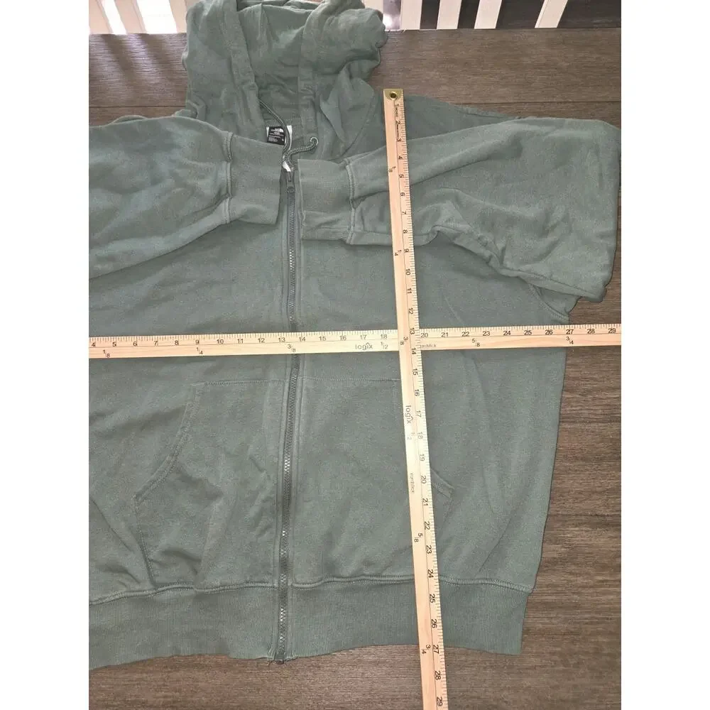The North Face Men’s XL Sage Green Full Zip Hoodie Sweatshirt Circular Design
